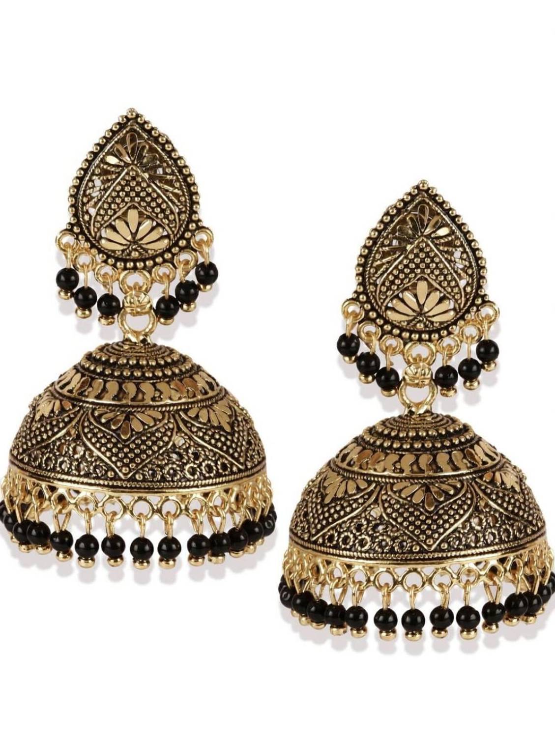 BHANA FASHION BHANA FASHION Classic Designed Gold Plated Enamelled Jhumka Earrings For Women And Girls Cubic Zirconia, Beads Alloy Jhumki Earring