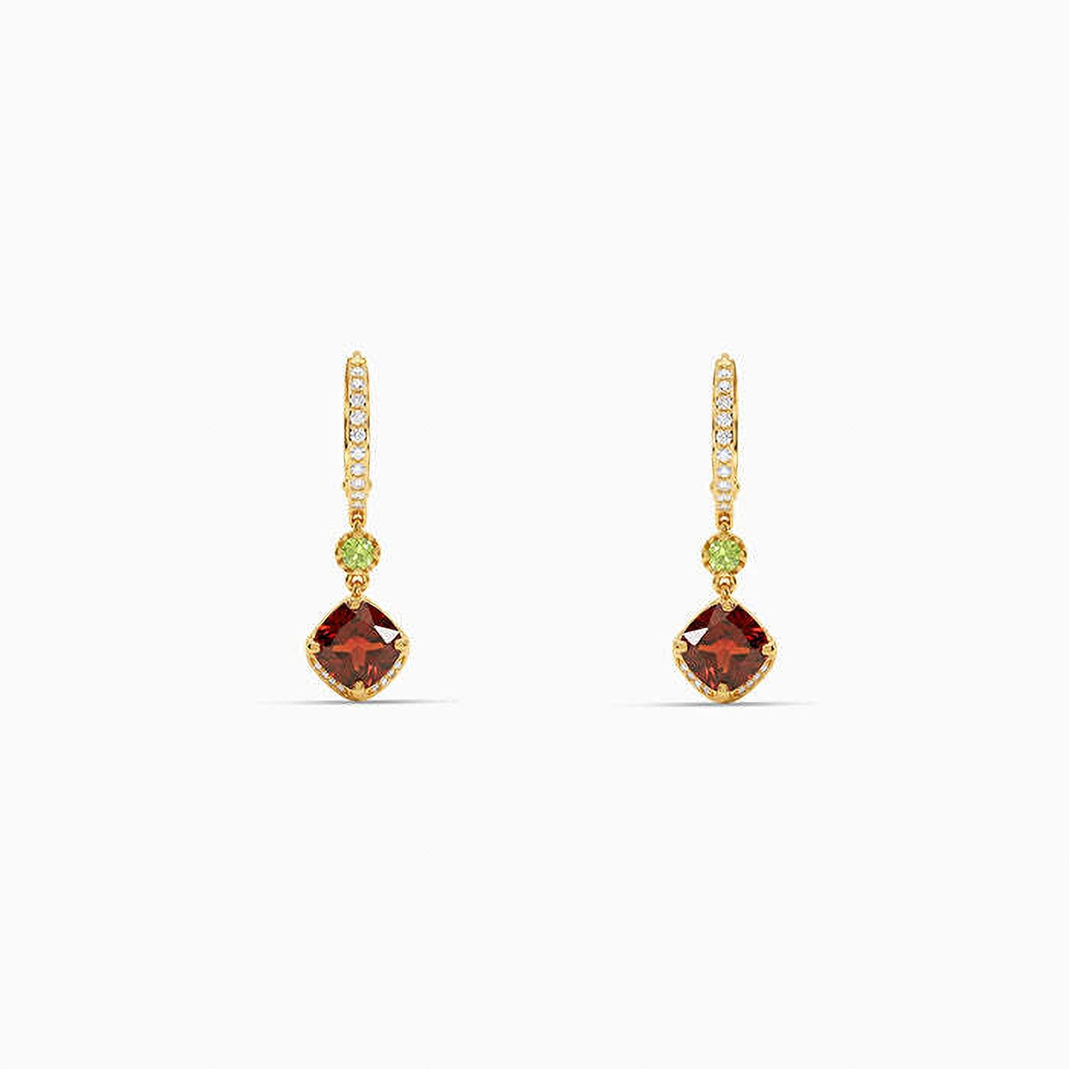 Image of GIVA Golden Crimson Prism Drop Earrings Zircon Sterling Silver Drops & Danglers