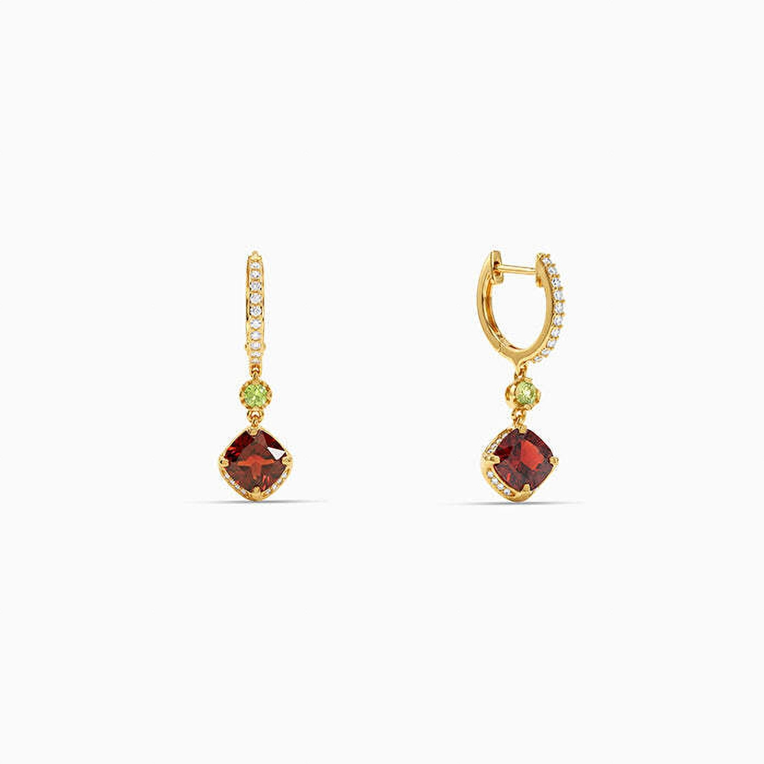 Image of GIVA Golden Crimson Prism Drop Earrings Zircon Sterling Silver Drops & Danglers