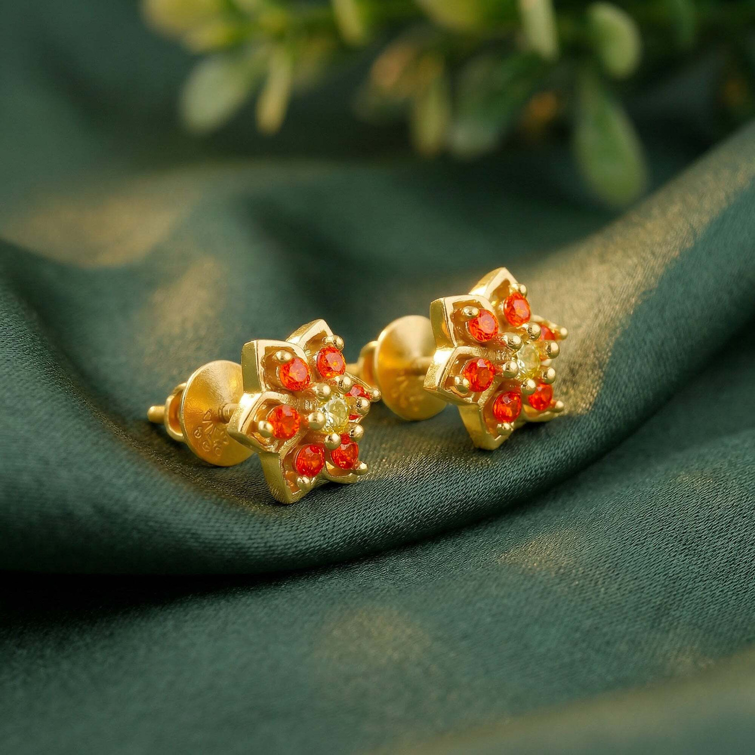 Image of GIVA Silver Golden Clio Earrings Zircon Sterling Silver Stud Earring