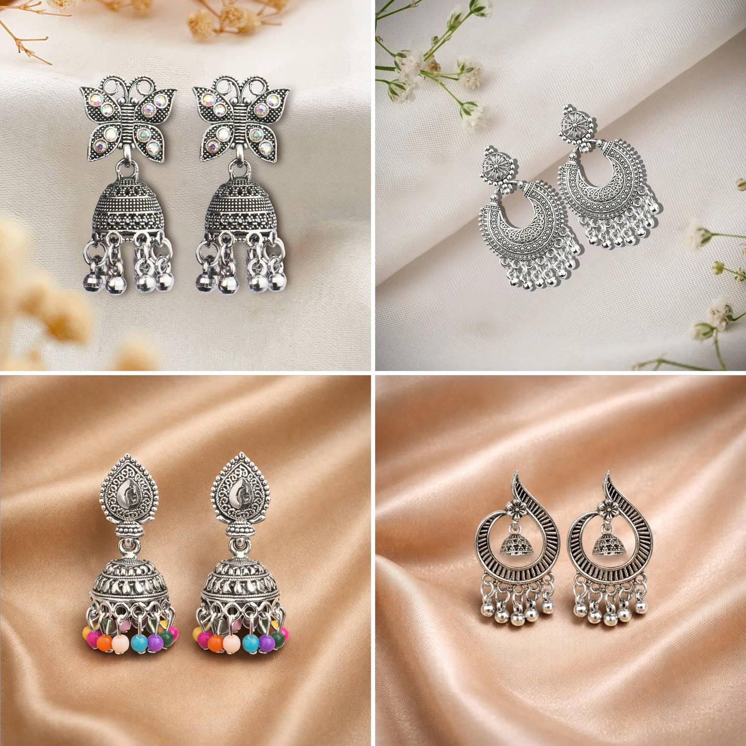 MakeYourGift Ishq-E-Jhumka 12 Oxidized Jhumka Earrings Pack of 12 - Image 5