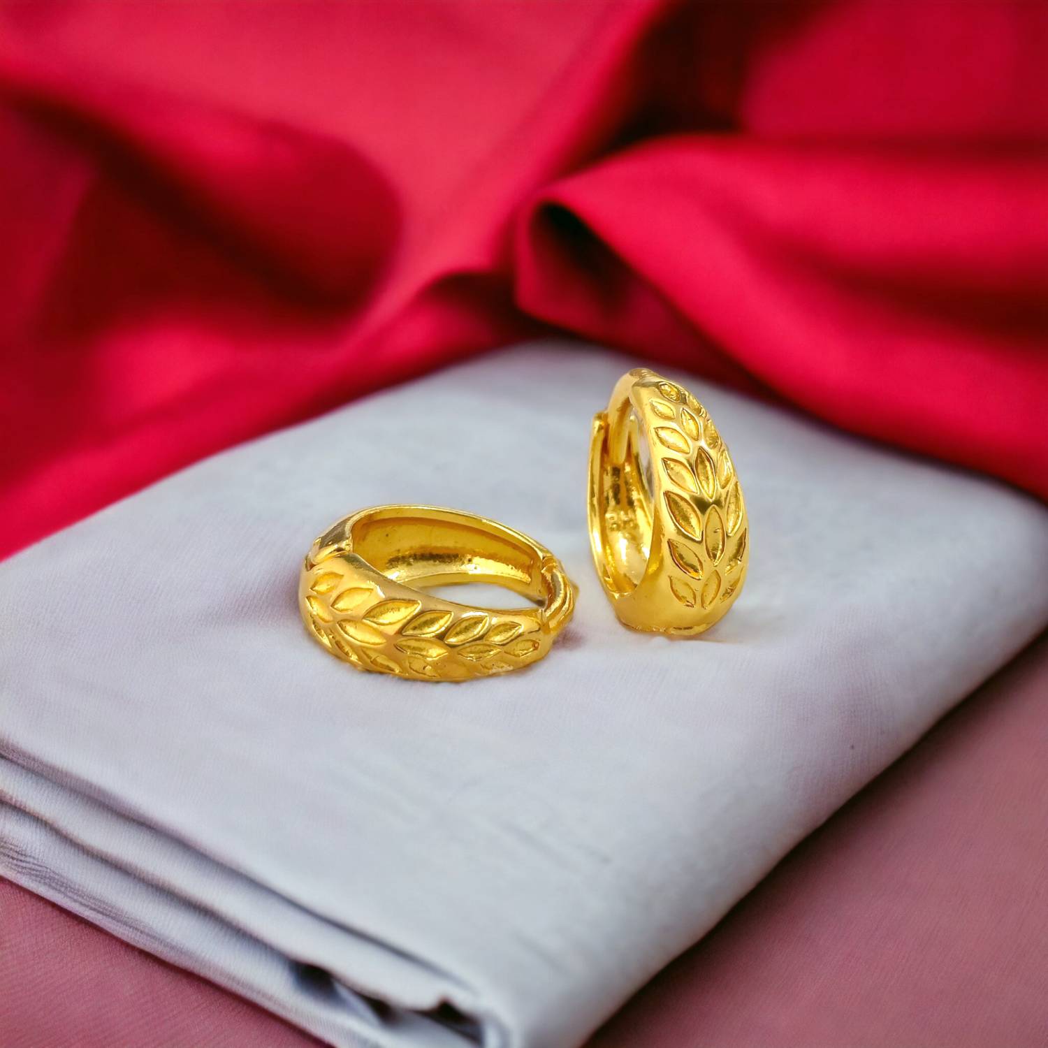 MA FASHION Cubic Zirconia Brass Hoop Earrings - Image 3