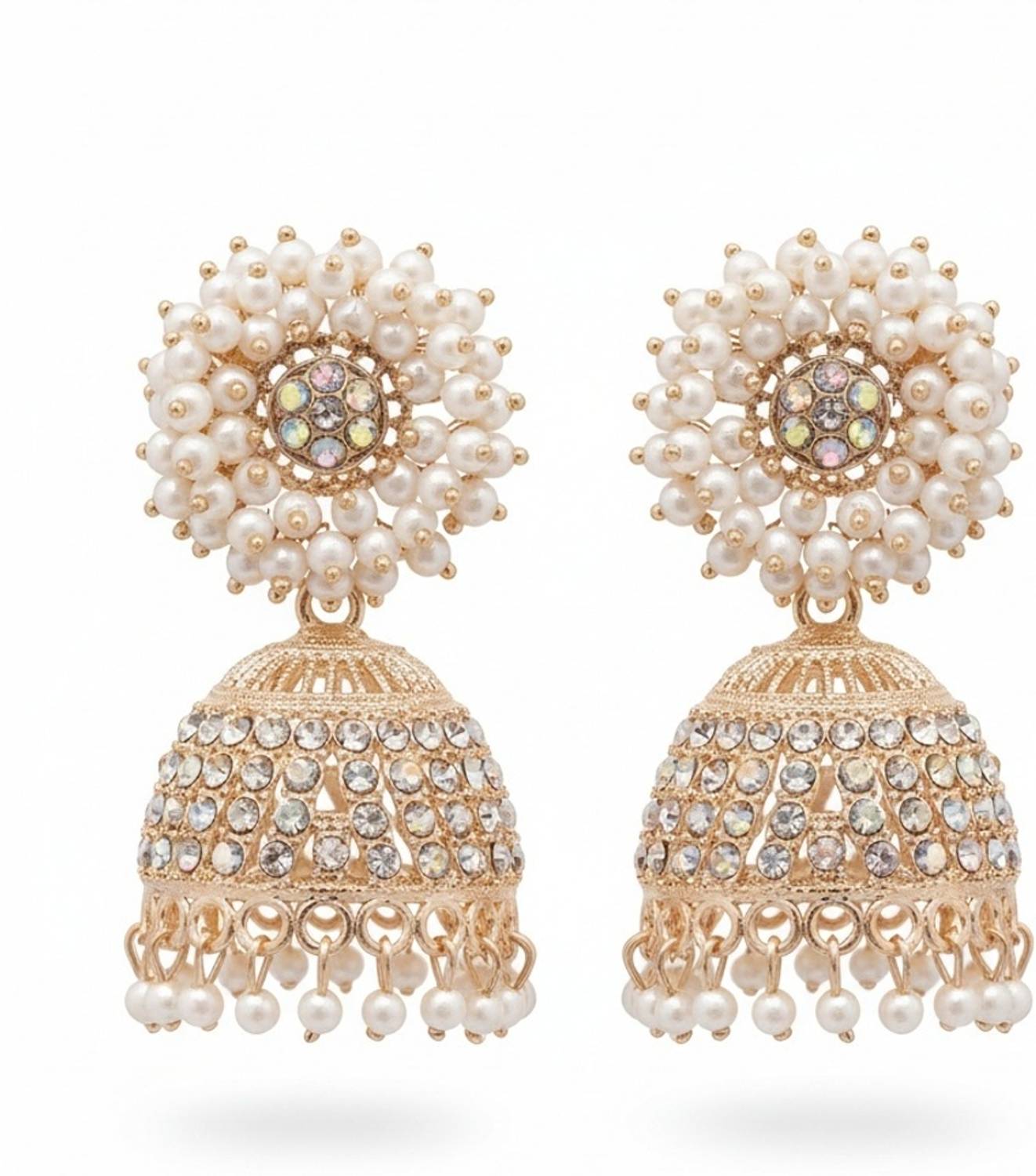 EYES BLINGS Fashion Jewellery Gold Plated Pear Earings for Women Traditional Jhumka/ Alloy Jhumki Earring
