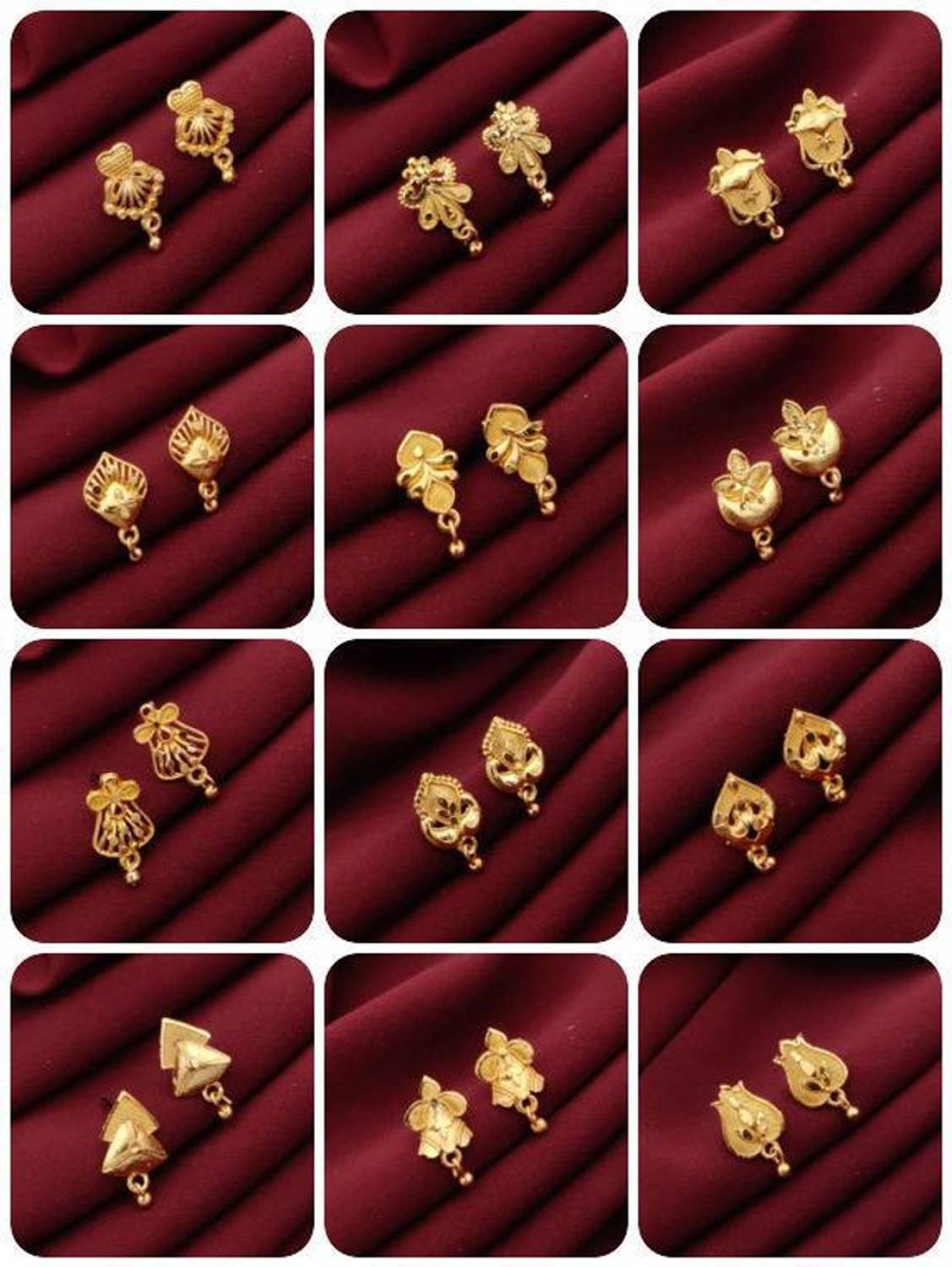 Aaravanta bestseller 12 pair of Brass Stud Earring