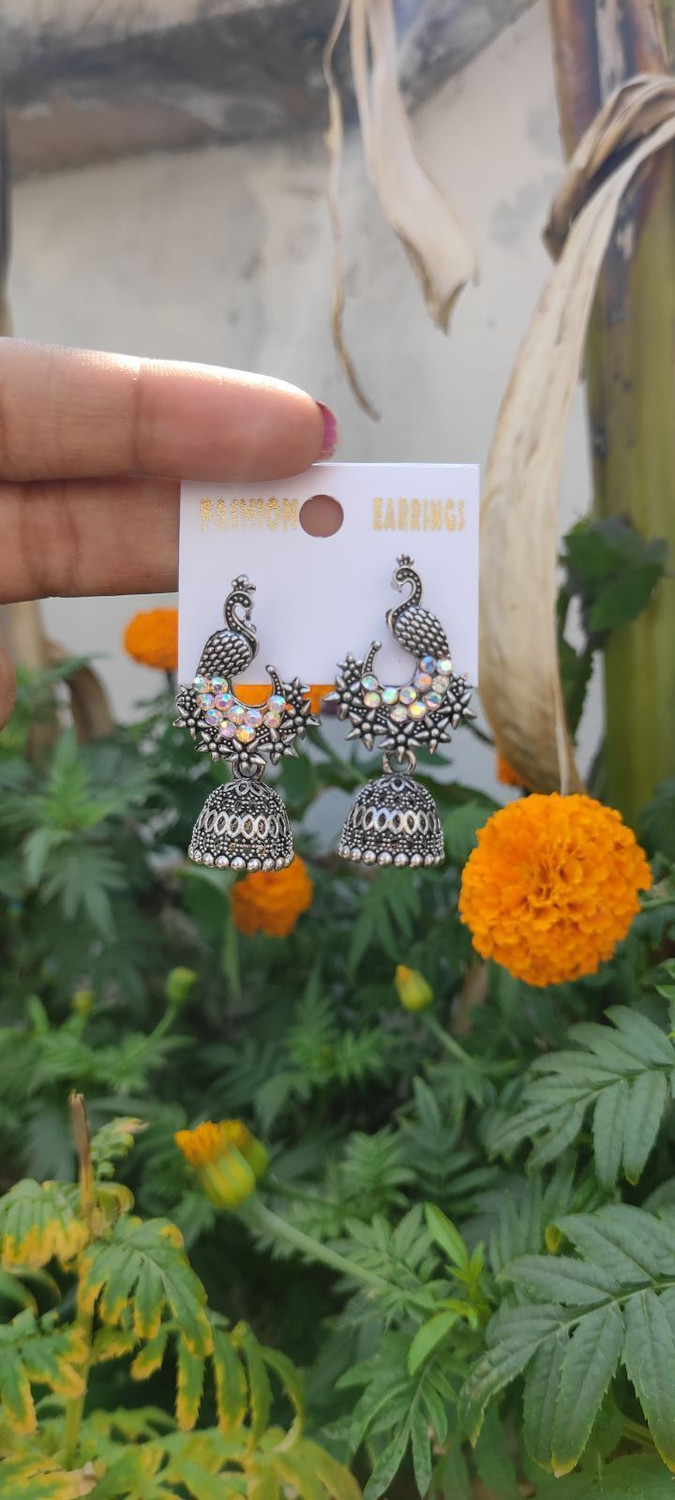 Image of Being Owl ( Pack Of 16 ) Alloy Jhumki Earring, Drops & Danglers