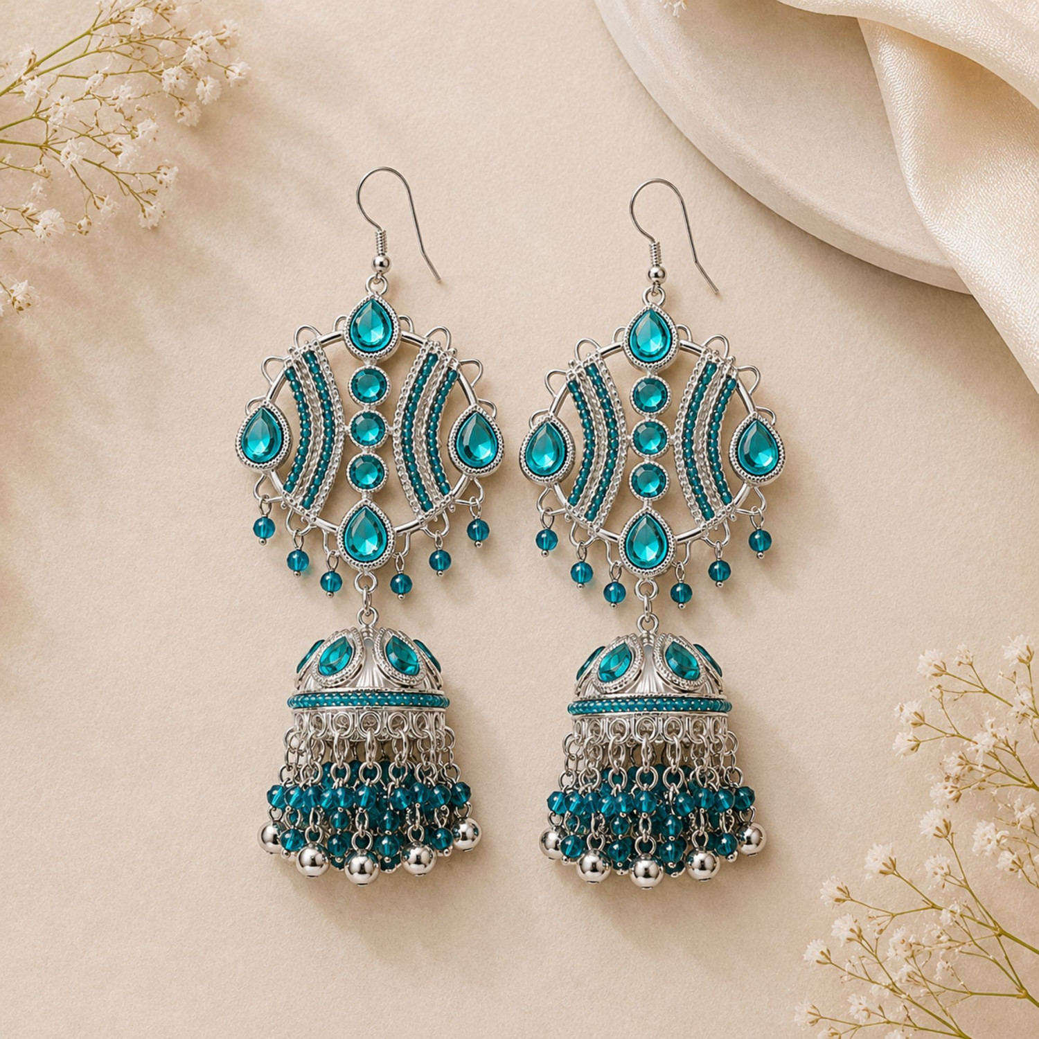 Image of UnfoldSelf Maula Mere Maula Grand Edition Jhumki Earrings Alloy Jhumki Earring