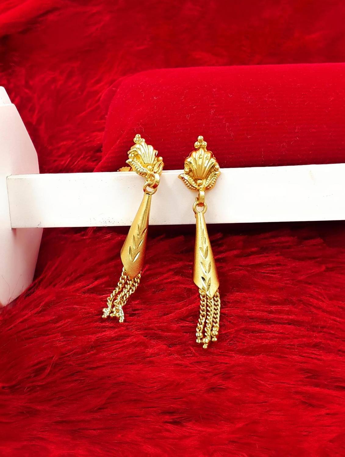 Anujeet Fashion Hub Gold Plated Covering 5 metal Impon Small Plain Thongal Earrings For Women/Girl Copper Drops & Danglers