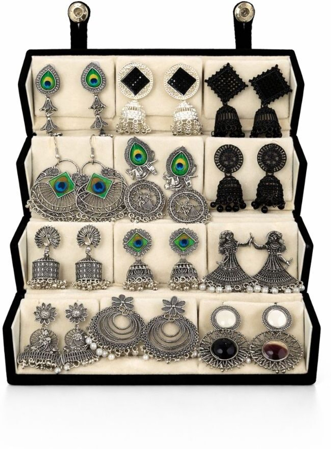 Image of scenturs Stylish 12 Pairs Earrings Combo for Women & Girls | Trendy Fashion Jewellery Set Alloy Earring Set