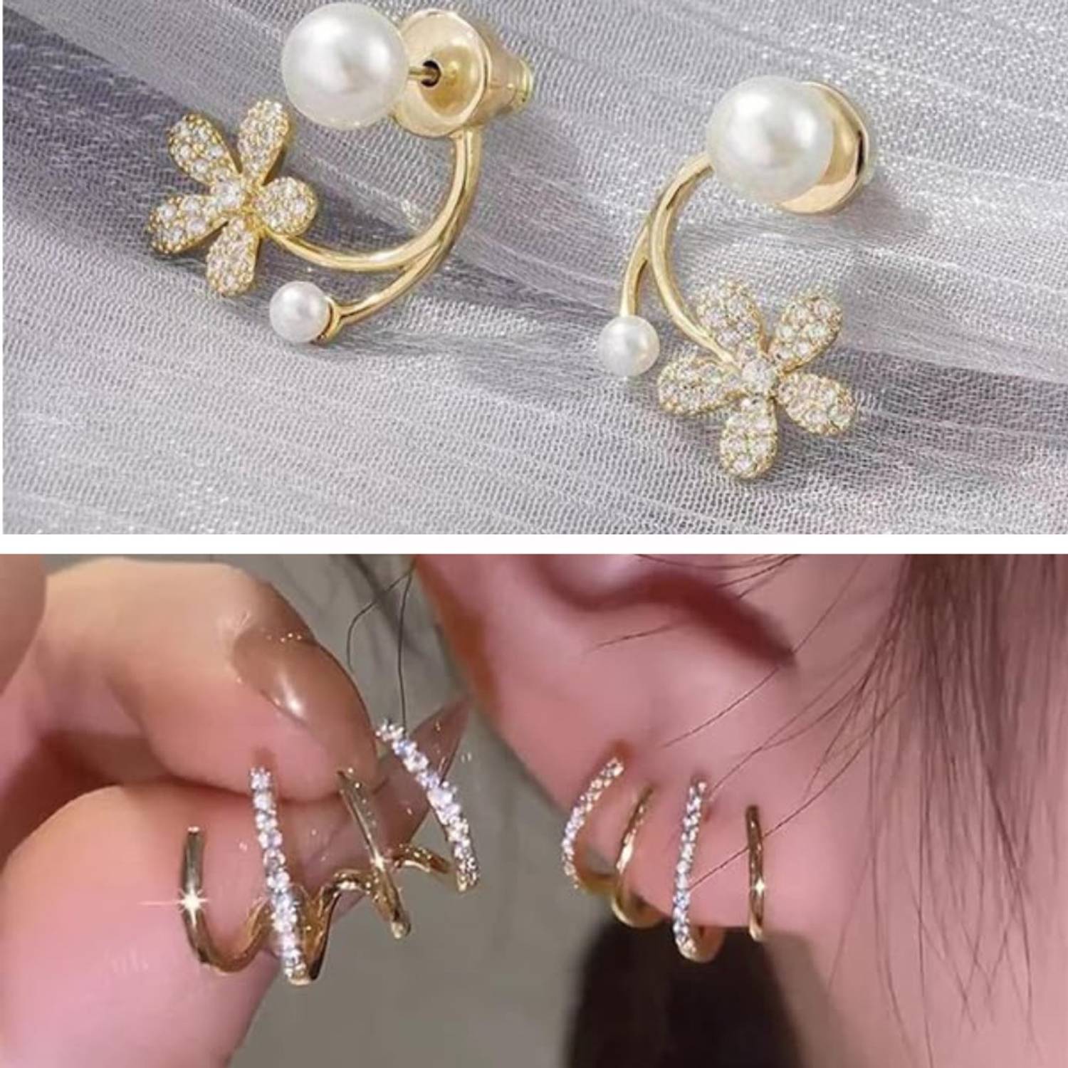 alinora jewels Alinora Jewels Stylish Earrings Combo for Women & Girls Alloy Stud Earring