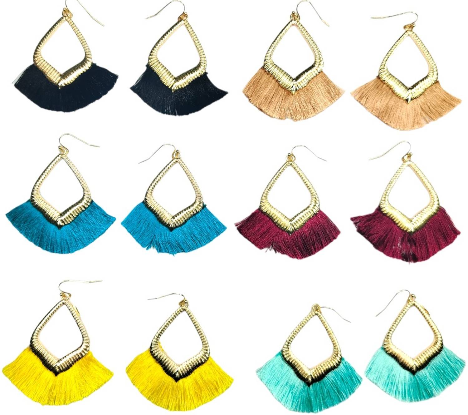 AmazingKarts 6Pair New Latest Tassel Ethnic Fashion Earrings Set For Girls and woman Metal Earring Set