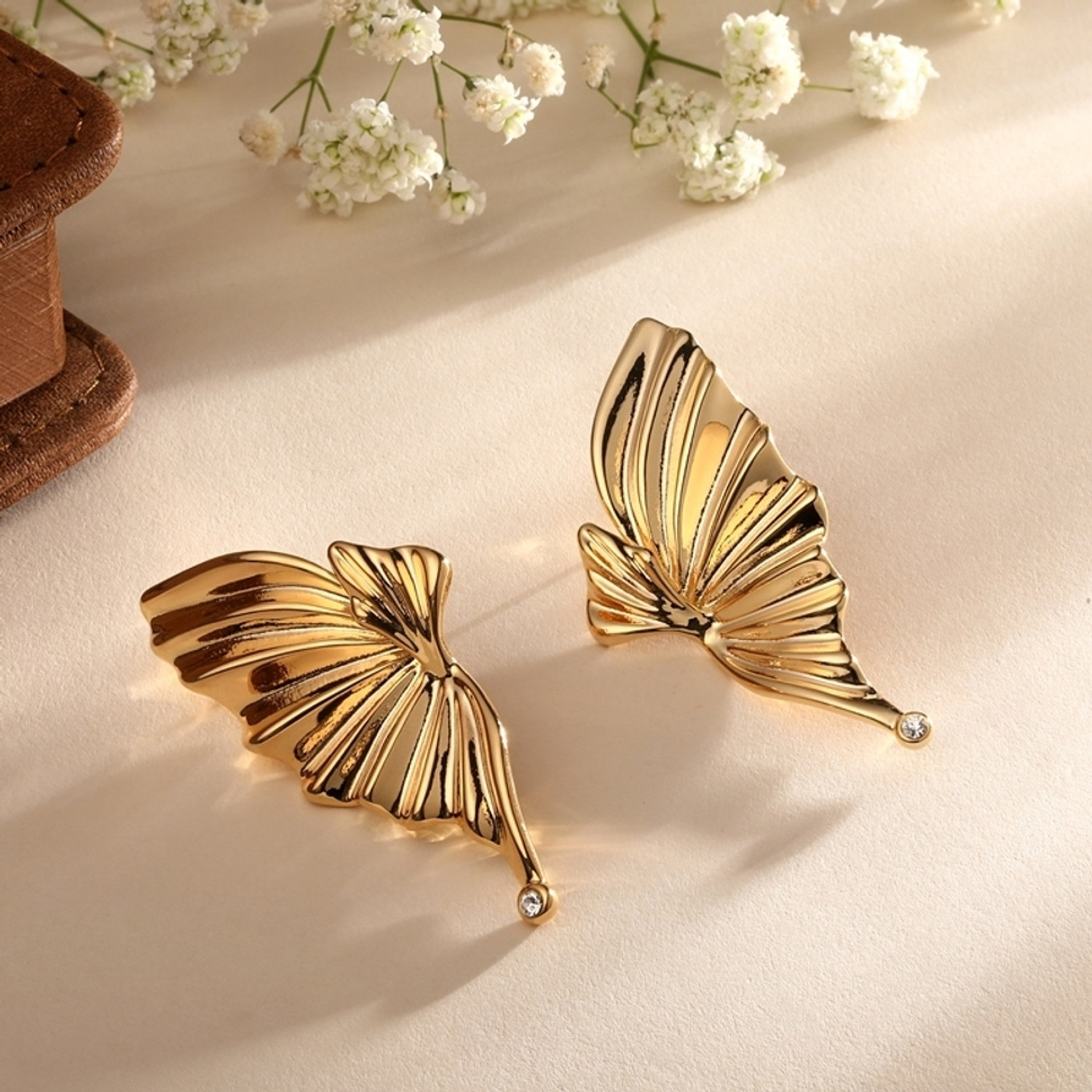 Image of Cierra Butter Wing 18KT Gold Plated Dangle Earring For Women and Girls Brass Drops & Danglers