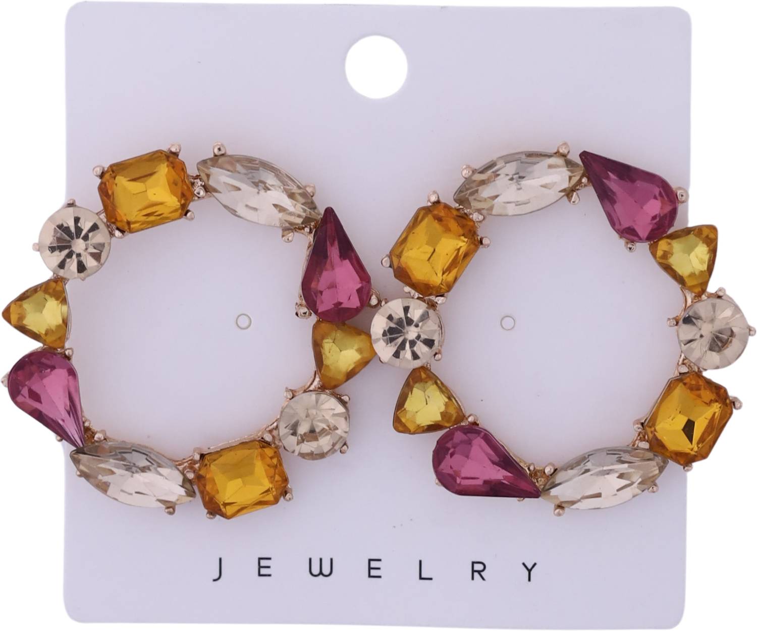 Anna Stella 1Pair Korean Style Rhinestone Metal Earrings For Girls & Women Metal Rhinestone Studs