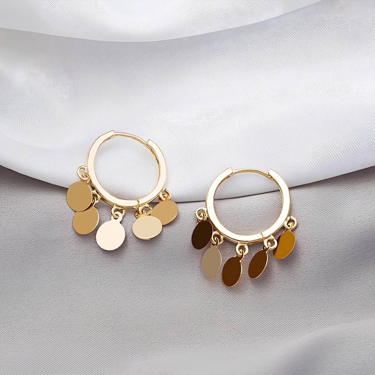 CARIA Stylish Gold Plated New Korean Style Earring for Women & Girls Alloy Hoop Earring, Stud Earring