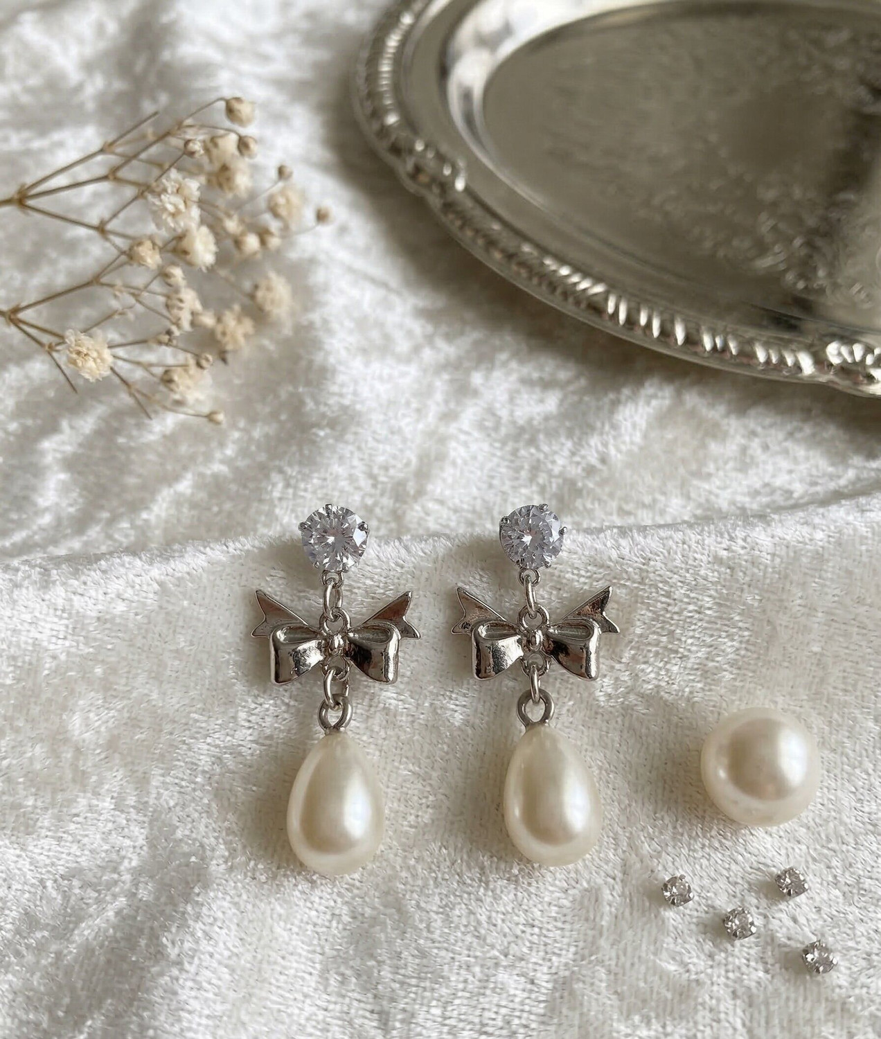 Image of Khattu Store Korean Earrings Combo Set of 8 Best Seller Collection for women and girls Pearl Alloy Stud Earring