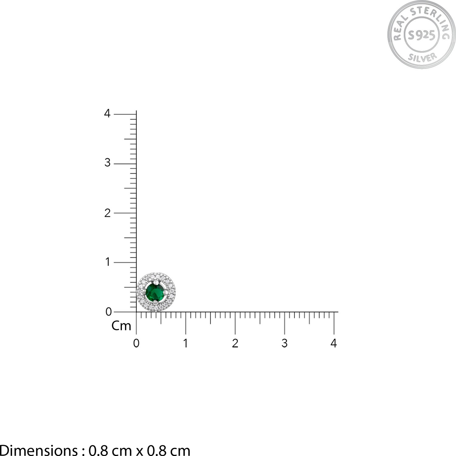 Image of GIVA 925 Silver Forest Green Shining Halo Studs for Womens Zircon Sterling Silver Plug Earring