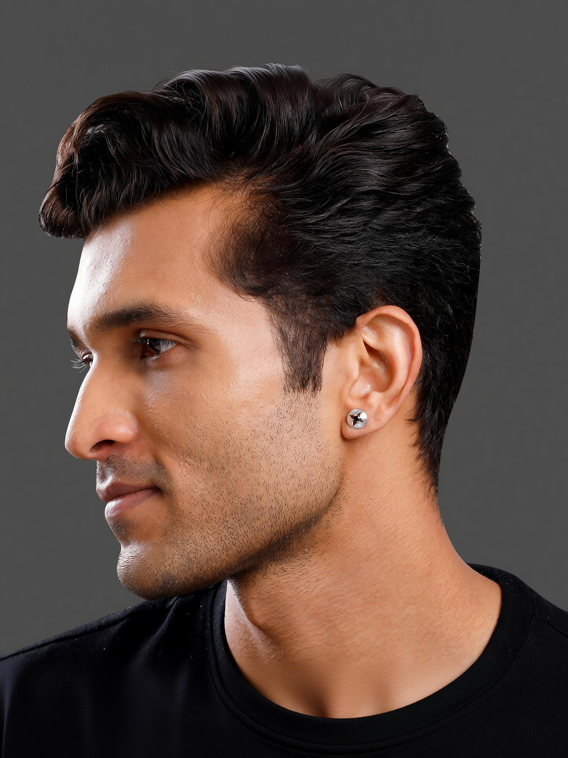 Image of GIVA 925 Silver Nightfall Star Stud For Him Zircon Sterling Silver Stud Earring