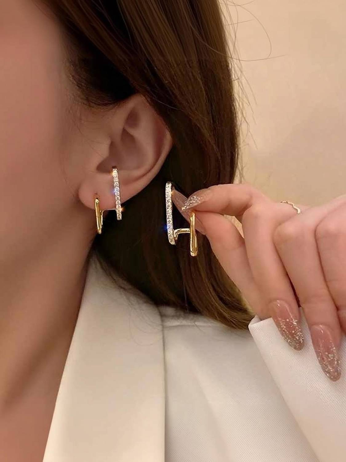 ADORNITY Stylish Korean Earrings For Women Girls Korean Jewellery For Girl Valentine Gift Alloy Stud Earring