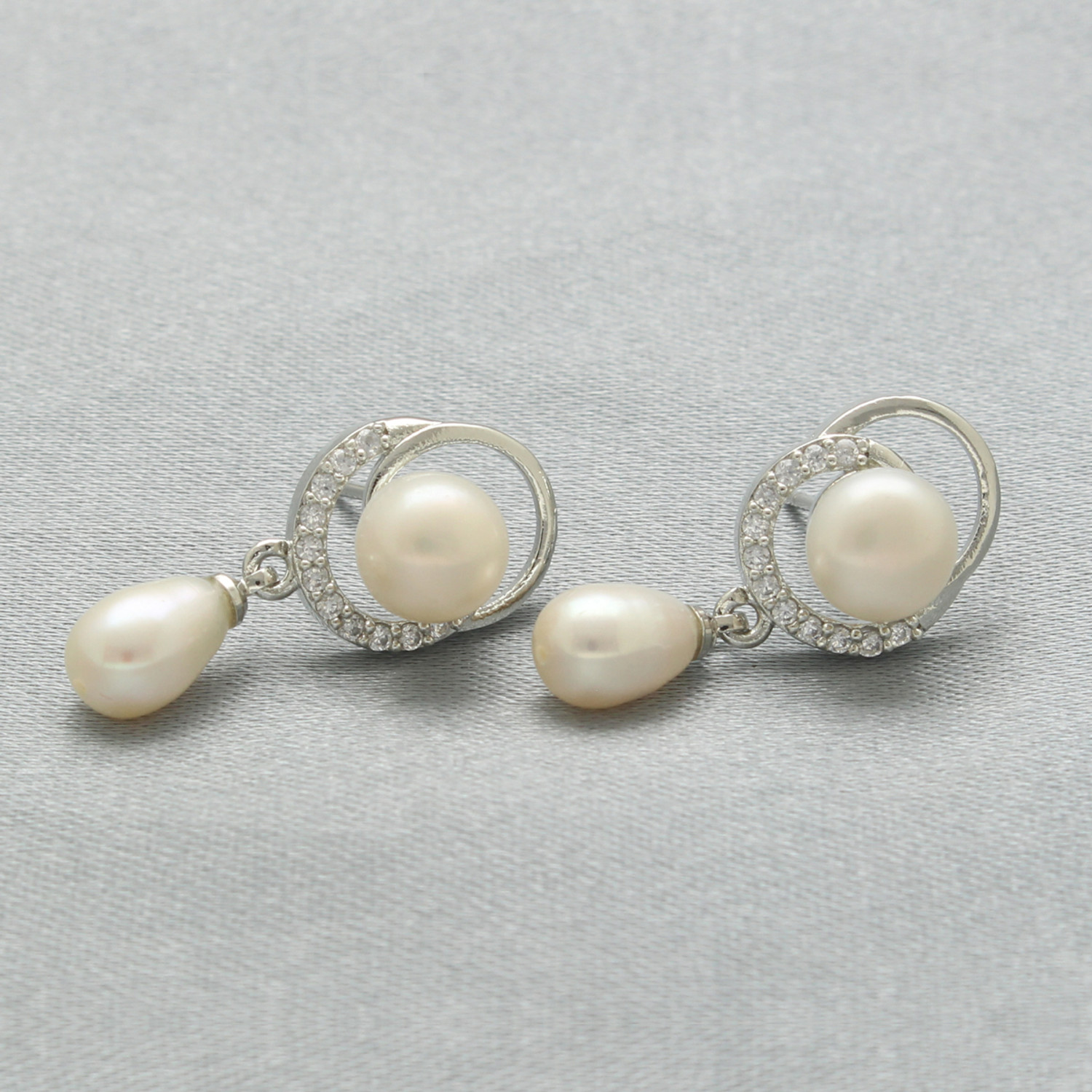 Image of Sri Jagdamba Pearls Girik Pearl Earrings Pack 4 Pearl Alloy Drops & Danglers