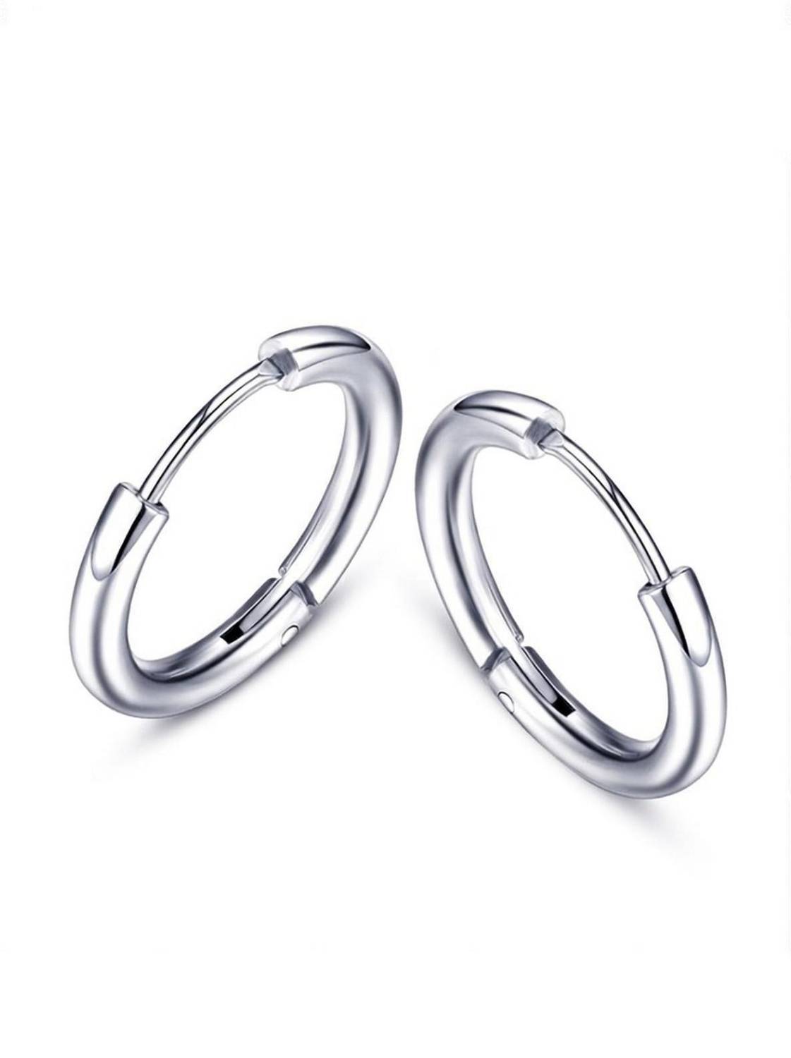 shivay Mens Jewellery Valentine Silver Bali Stud Mens Earing / Ear rings Combo For Men / Gents / Boys / Boyfriend hoop Non-Piercing Ear mens jewellery Cubic Zirconia Copper, Brass Hoop Earring, Clip-on Earring, Earring Set, Stud Earring