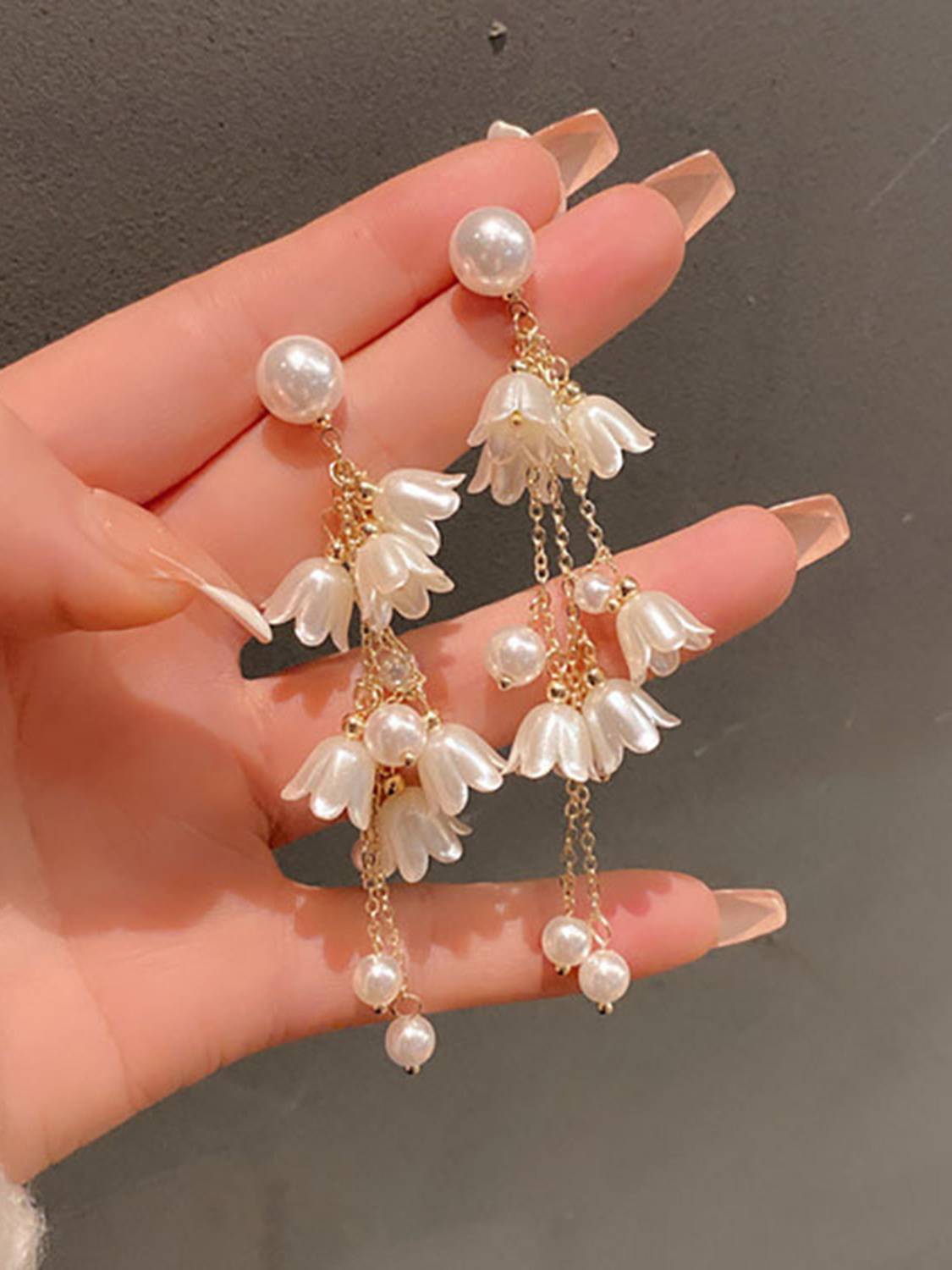 CoolWool Cute Fashionable Heart Shape Pearl Fashion Korean Earrings for Women and Girls Alloy Drops & Danglers, Stud Earring, Jhumki Earring, Hoop Earring, Cuff Earring