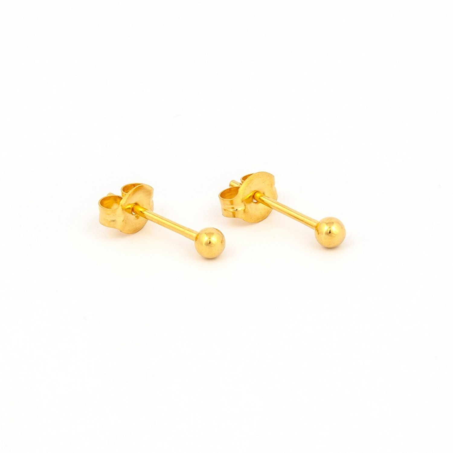 Image of STUDEX 3MM Ball 24K Pure Gold Plated Steel Stud Earring