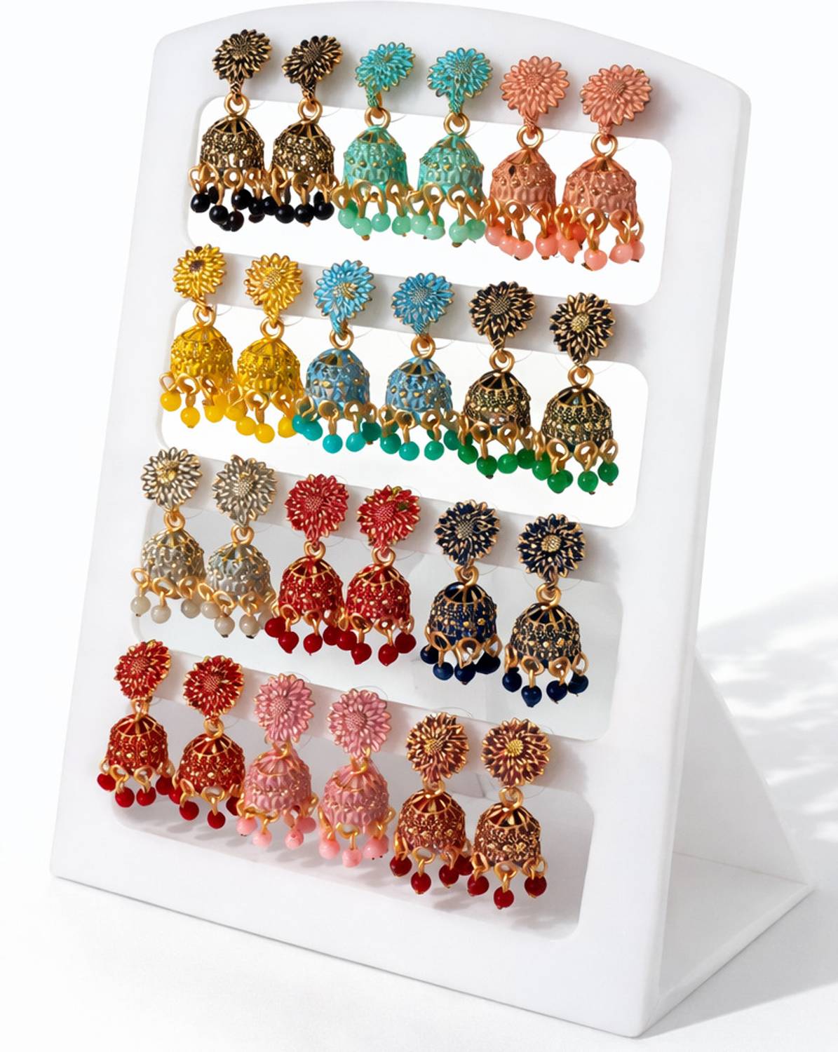 APR Creation Jhumki Earrings Combo Pack of 12 - Image 3
