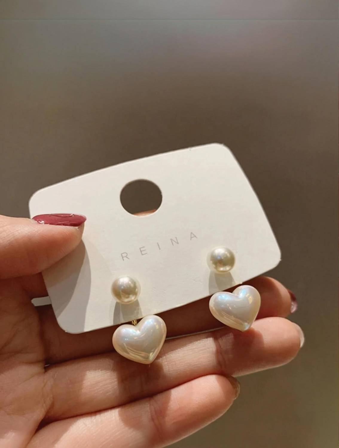 AKISON JEWELS Heart Pearl Korean Earrings Drop Earrings for Women Girls Stylish Party Wear Pearl, Crystal, Cubic Zirconia, Diamond Stone Drops & Danglers, Stud Earring