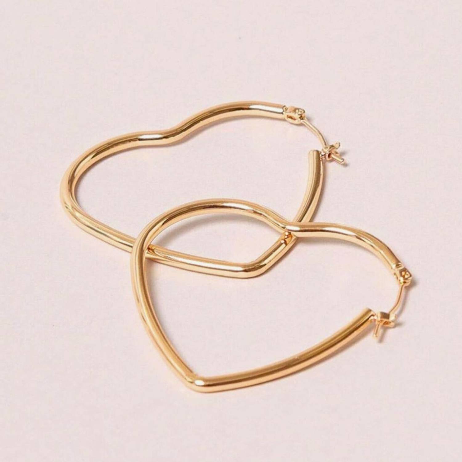 Bauble Cluster Anti Tarnish 18k Gold Plated Heart Shape Hoops Earring For Girls/Stainless Steel Stainless Steel Hoop Earring, Stud Earring
