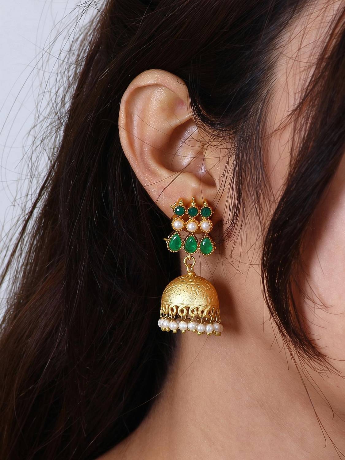 AHOORA AP1 Beads Brass Jhumki Earring