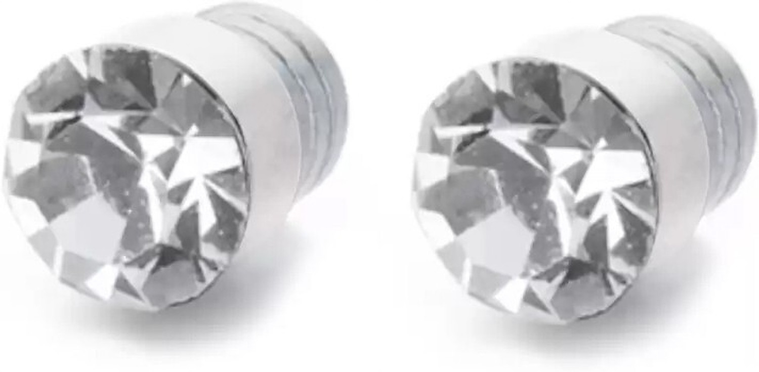 Image of Shashank Soul Silver Nug Magnetic Small 4mm Stainless Steel Stud Earring for Mens (1 Pair) Metal Stud Earring, Magnetic Earring