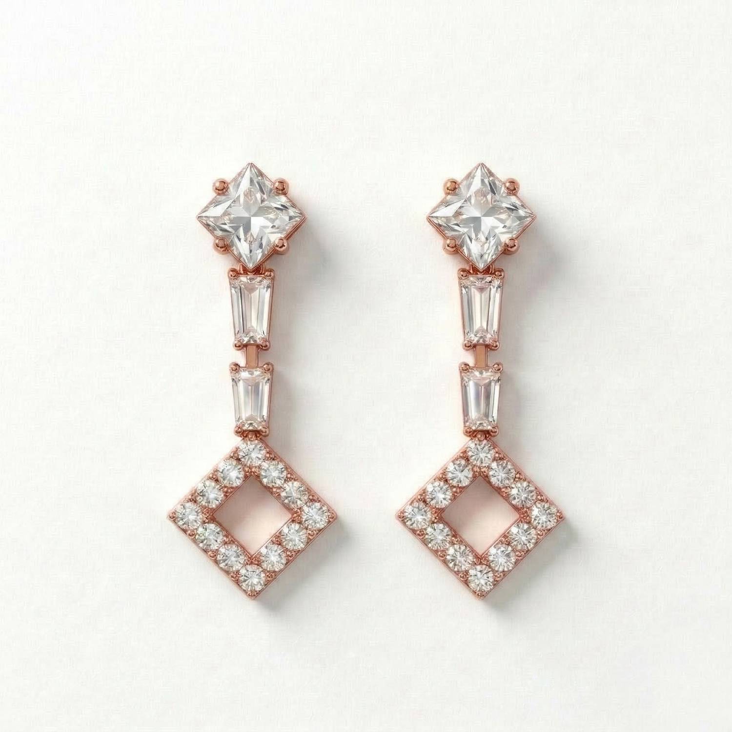 Alanka Trendy Korean Style Geometric for Women & Girls Cubic Zirconia Alloy Drops & Danglers