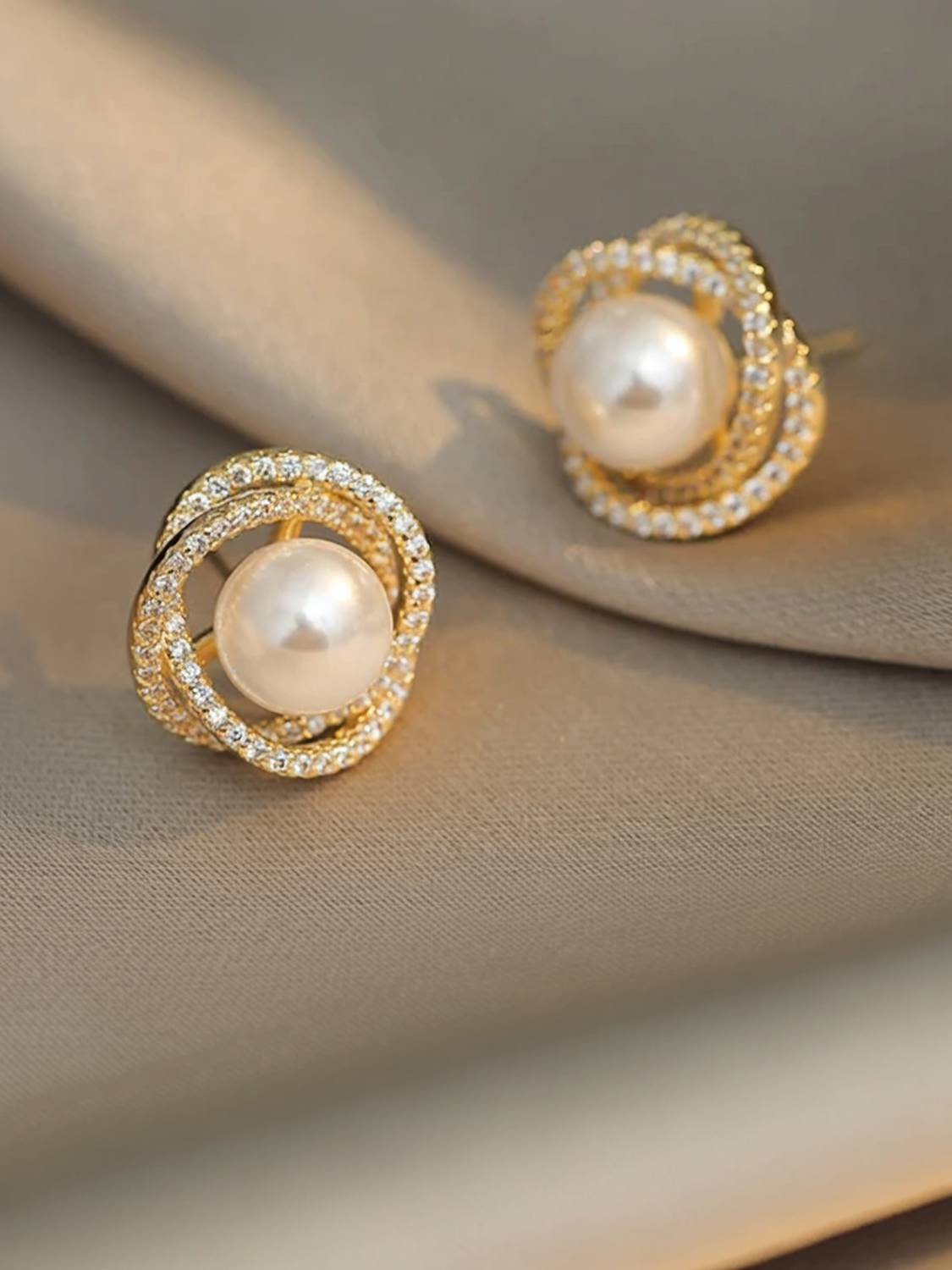 AKISON JEWELS Earrings For Women Earrings For Girls Korean Earrings Trendy latest stylish Pearl, Crystal, Cubic Zirconia, Diamond Alloy Earring Set, Stud Earring