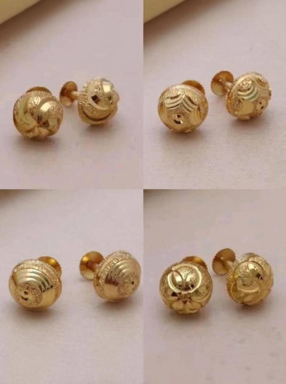 GRISHMA Screw Stud Combo 4 Pair Alloy Earrings Pack of 4