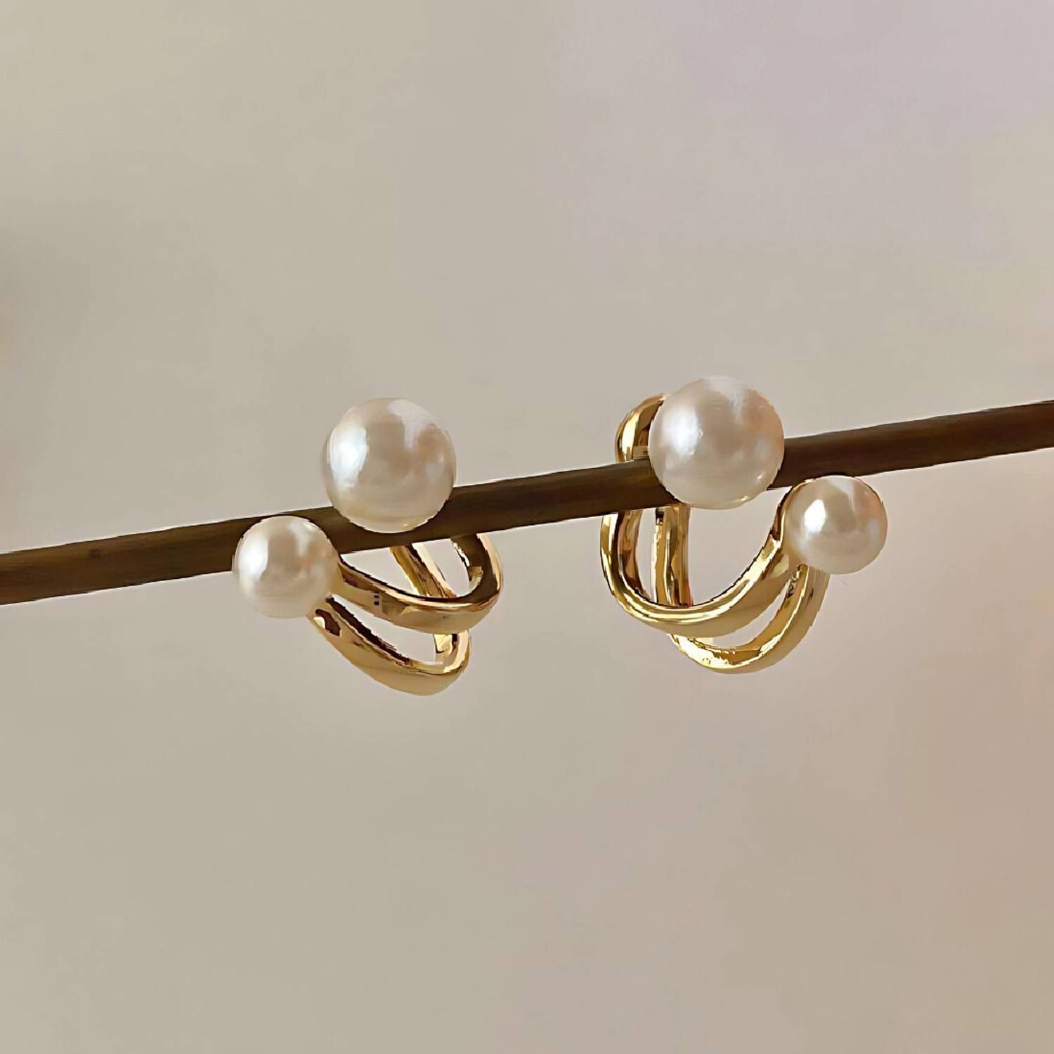 CARIA JEWELLERY COLLECTION Korean PearlEarrings Latest Ear Cuffs For Girls Western Earrings Stainless Steel Stud Earring