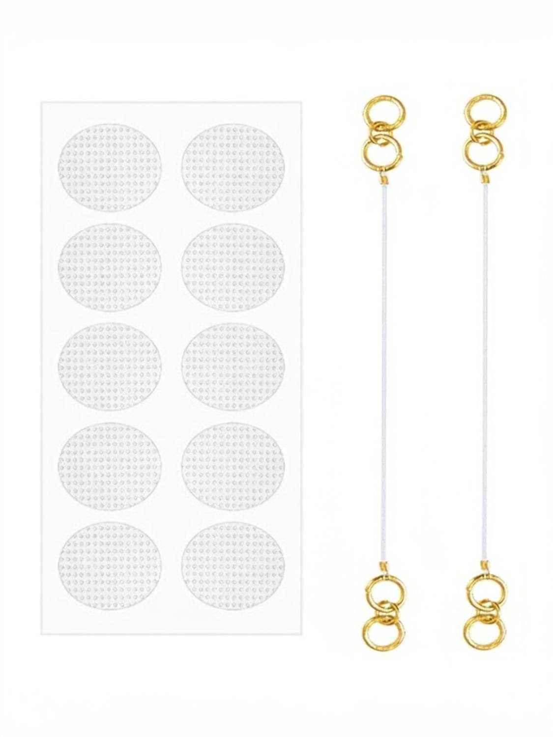 ARISTAL Jewellery Invisible Transparent Kaan Chain And Ear Patch Support for Earlobe Brass Ear Thread