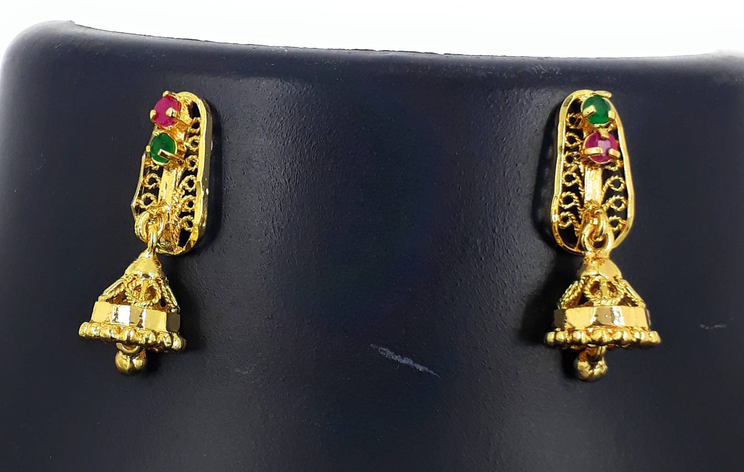 Anujeet Fashion Hub Gold Plated Covering 5 metal Impon Small J Tops Earrings For Women & Girls Copper Jhumki Earring