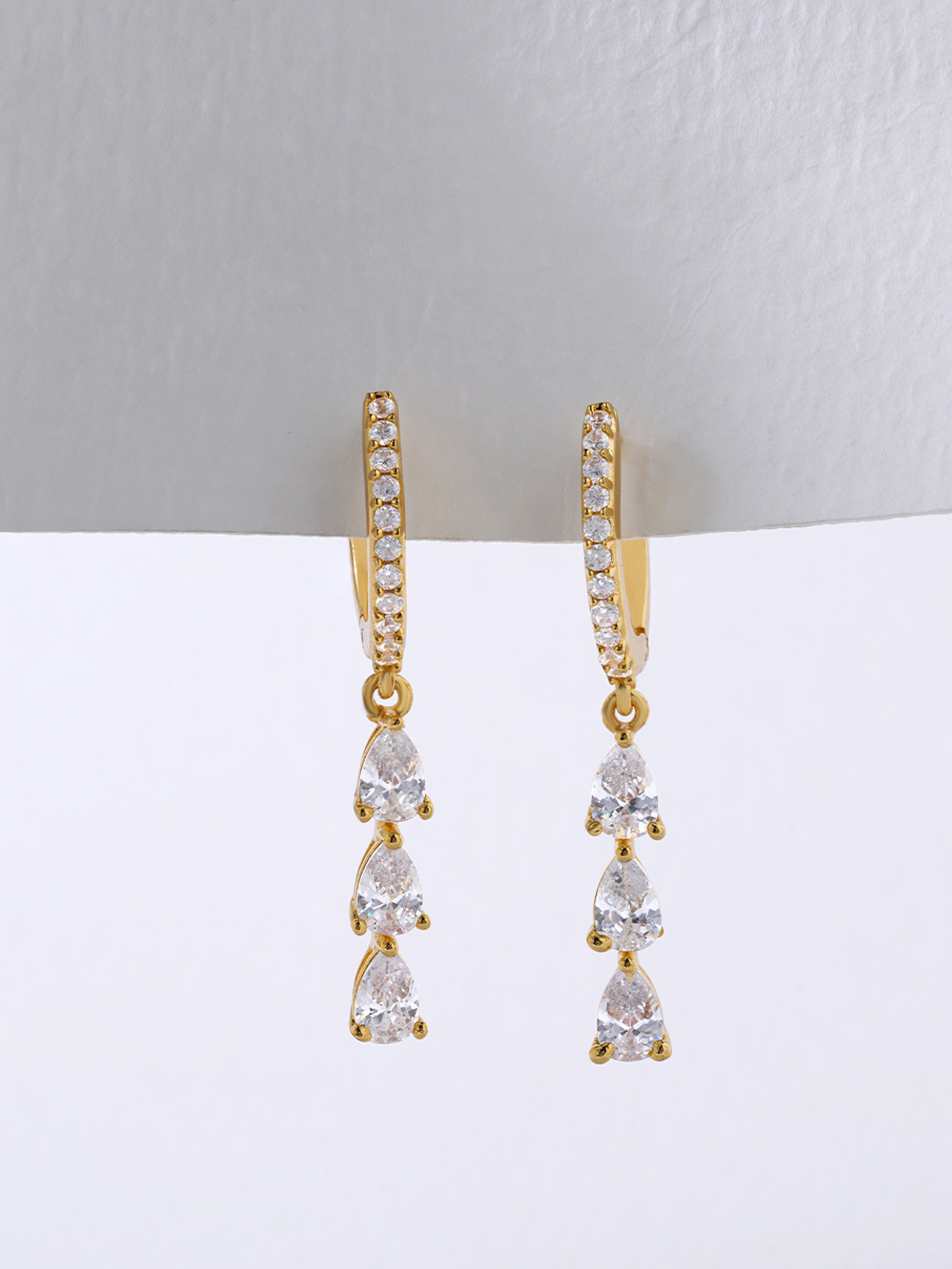 Image of MINUTIAE Drops & Danglers Earrings for Women & Girls Crystal Brass Drops & Danglers