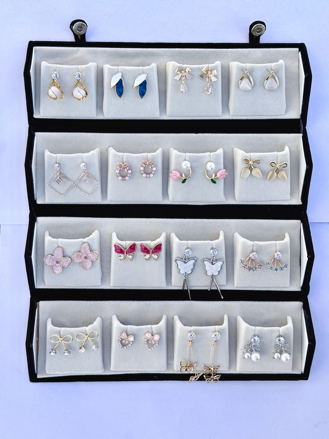 Image of Treviyaa 16 Pair Stylish Western Earrings Set for Women & Girls | Trendy Fashion Combo Alloy Earring Set