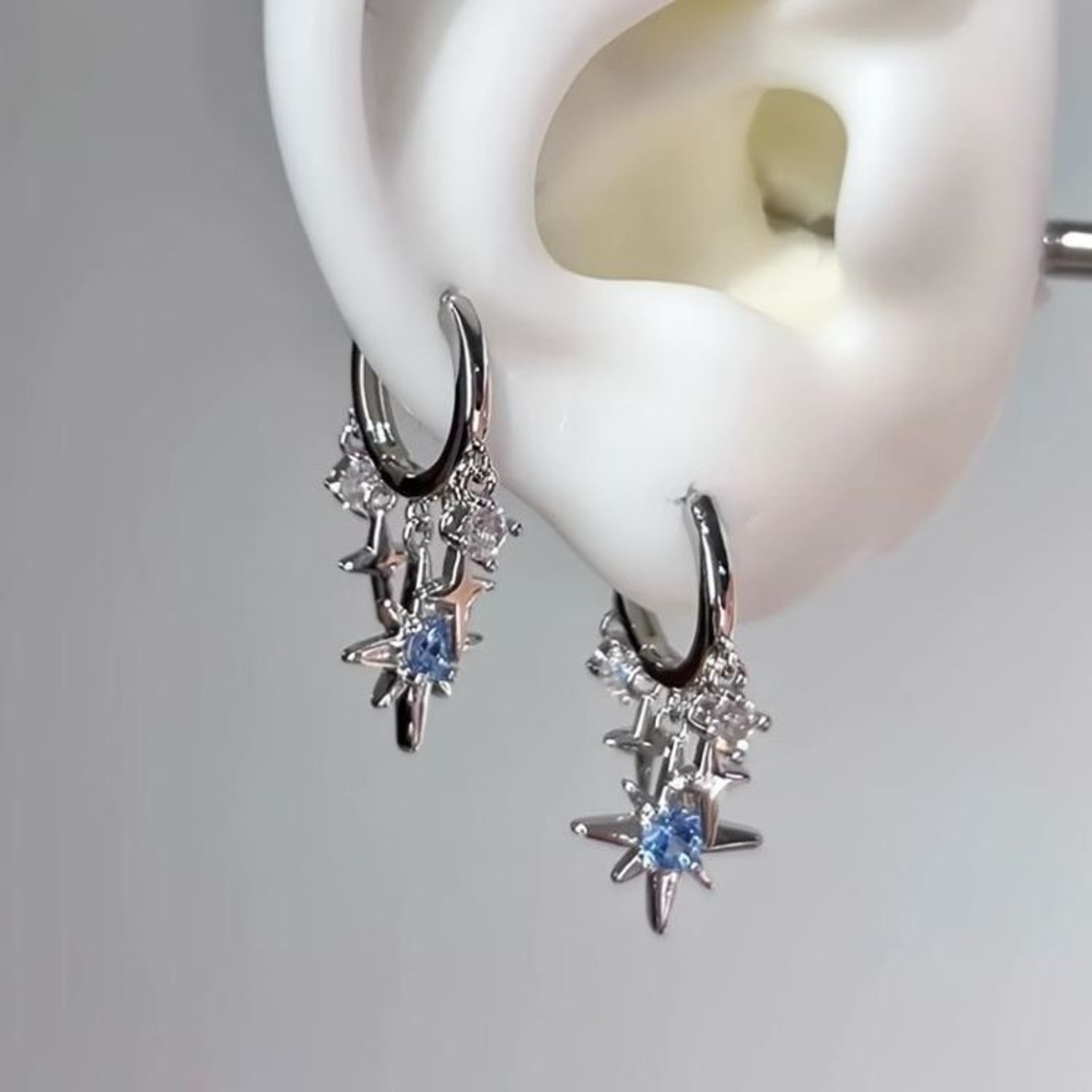 Image of A Little Extra Starlit Sky Hoops Earrings Metal Earring Set