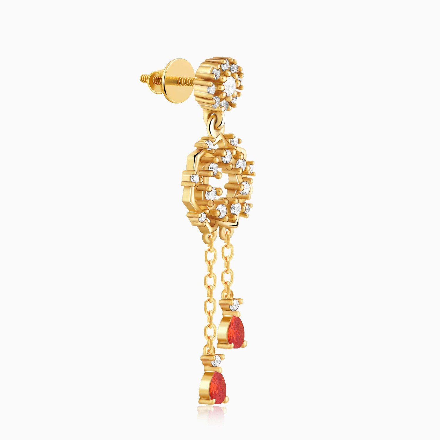 Image of GIVA Silver Golden Hecate Dangler Earrings Zircon Sterling Silver Drops & Danglers