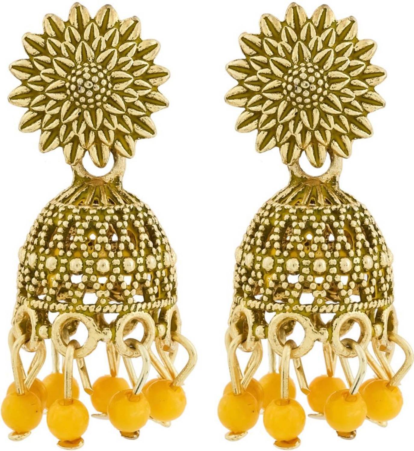 Antico 12 Pair Colorful Jhumki Earrings - Image 4