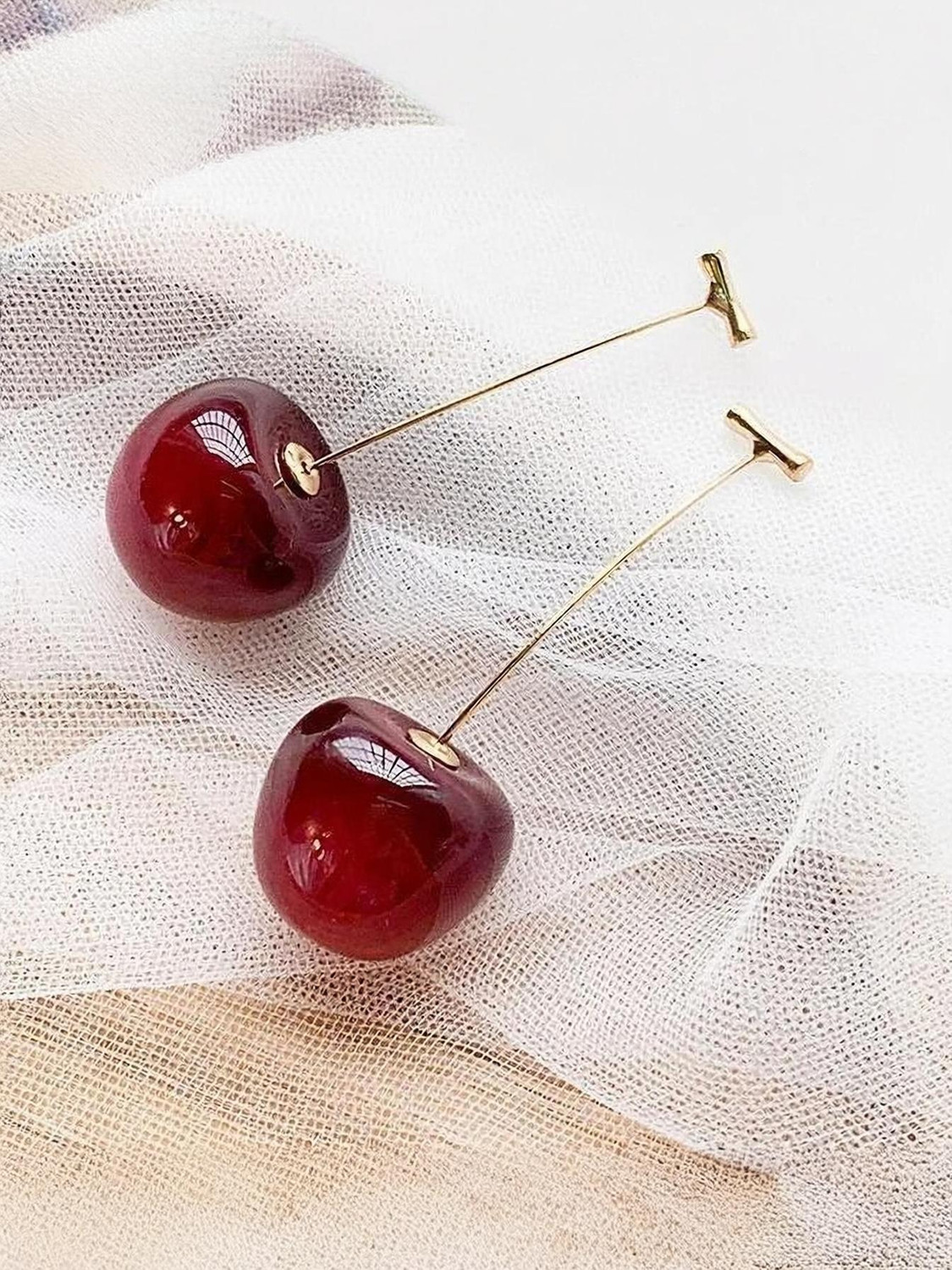 Image of AdviteeyPearls New Arrival Cherry Earrings For Women Alloy Drops & Danglers