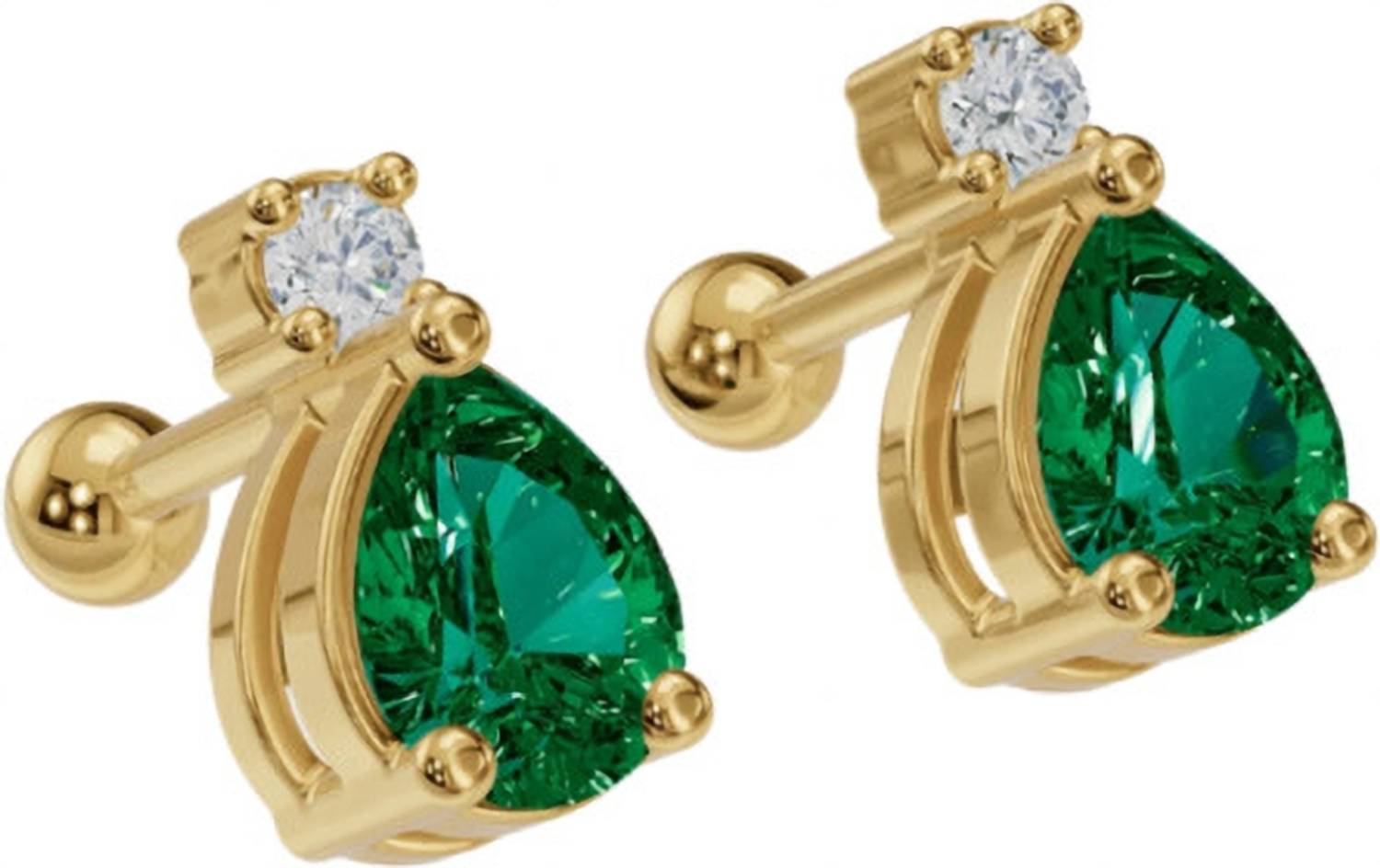 ANUSHKA JAIN JEWELLERY 925 Sterling Silver 18K 1 Micron Gold Vermeil Stud Earrings Cubic Zirconia Sterling Silver Stud Earring