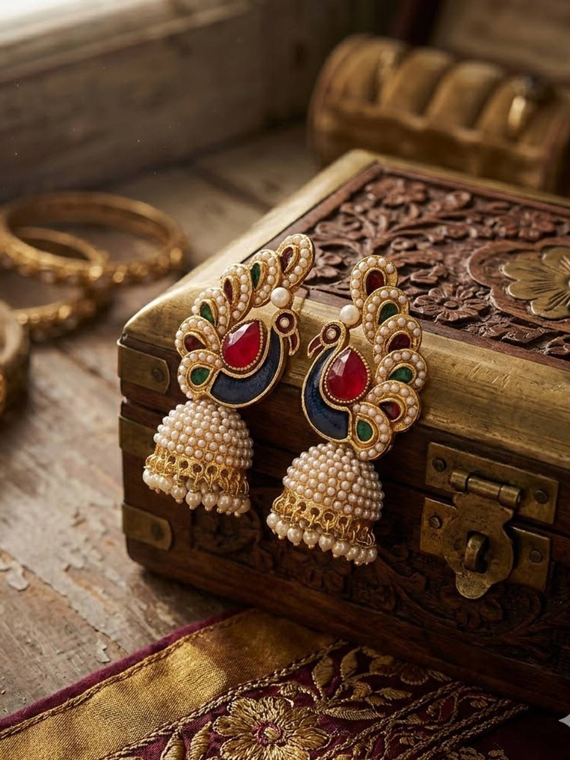 STYYLO FASHION Diva style Pearl Alloy Chandbali Earring
