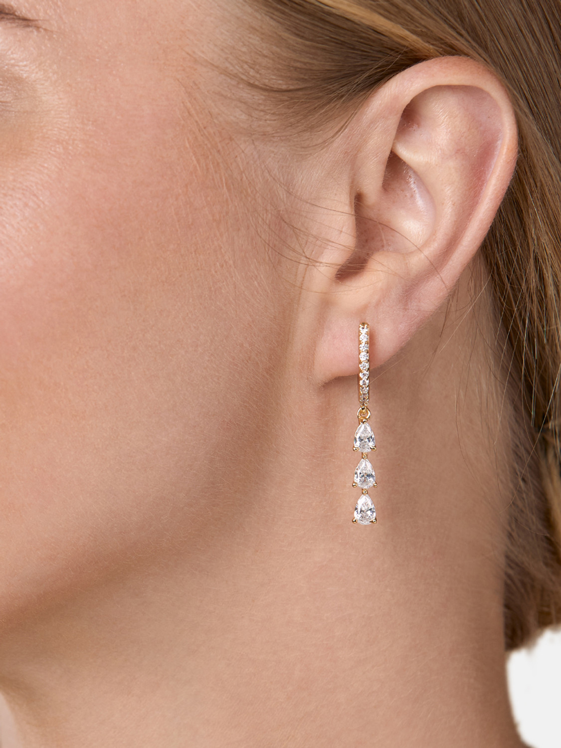 Image of MINUTIAE Drops & Danglers Earrings for Women & Girls Crystal Brass Drops & Danglers
