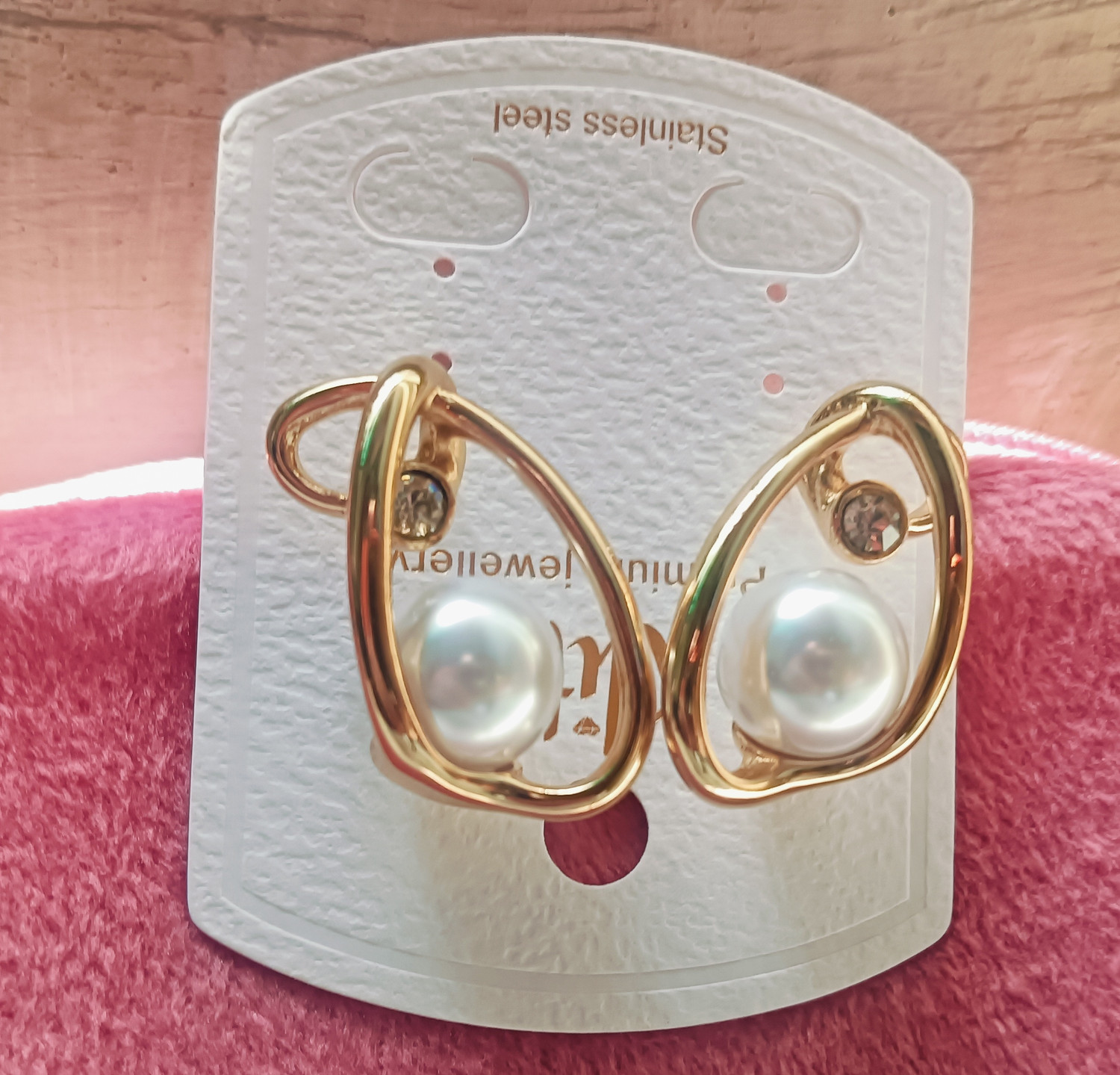 Image of Tanishq Tanishq Golden Earrings Stainless Steel Stud Earring, Drops & Danglers, Hoop Earring, Earring Set