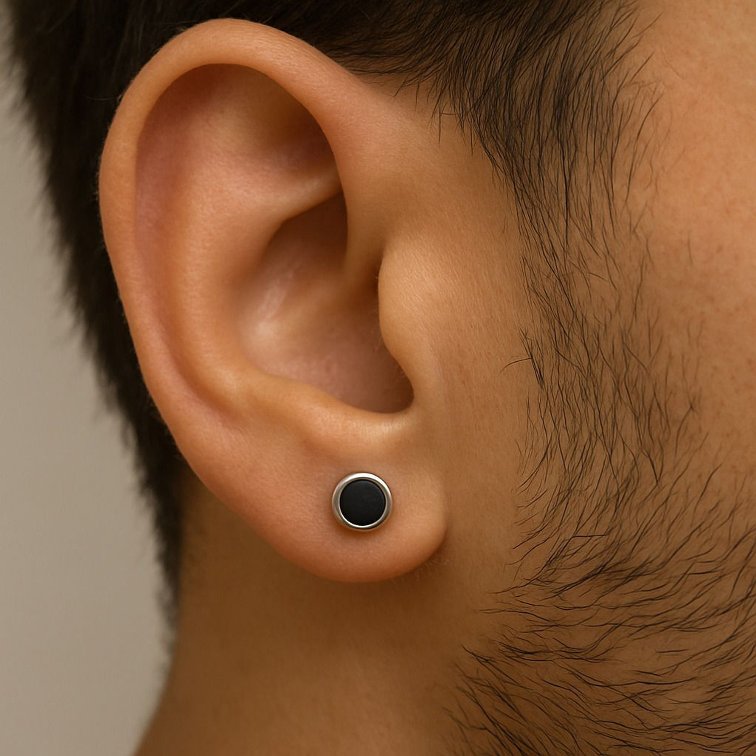 Image of OM GRAVZ Black Mini Stainless Steel Stud Stainless Steel Stud Earring