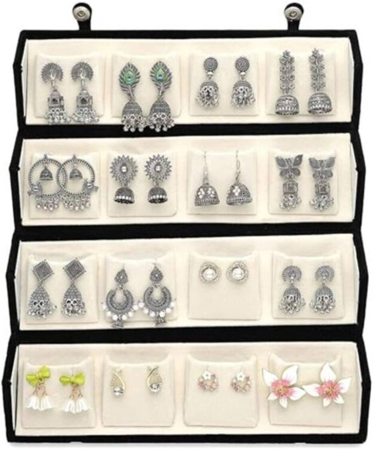 ZILVERKNOT 16 PAIRS EARINGS Alloy Drops & Danglers, Jhumki Earring, - Image 1