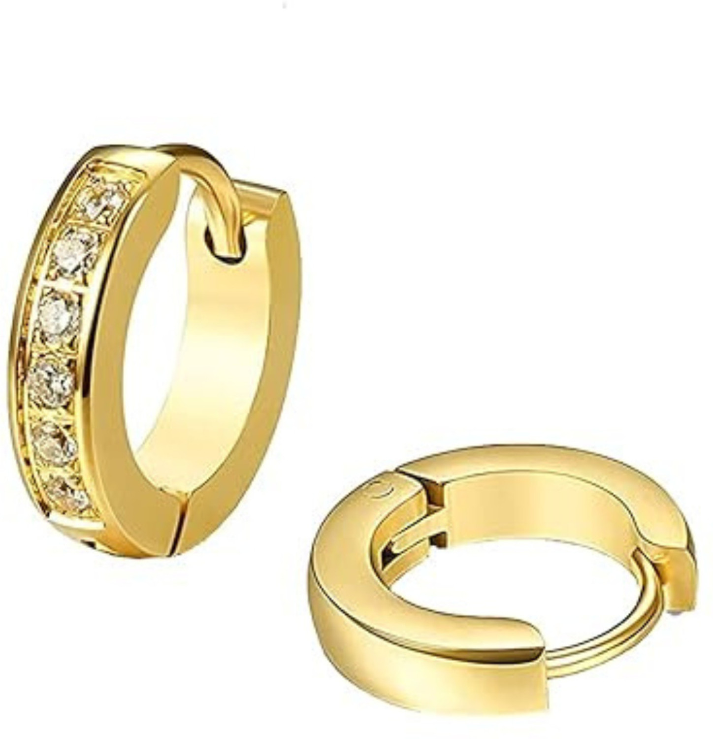 Image of Style Wind Elegant Fashion Cubic Zirconia Stainless Steel Hoop Earring