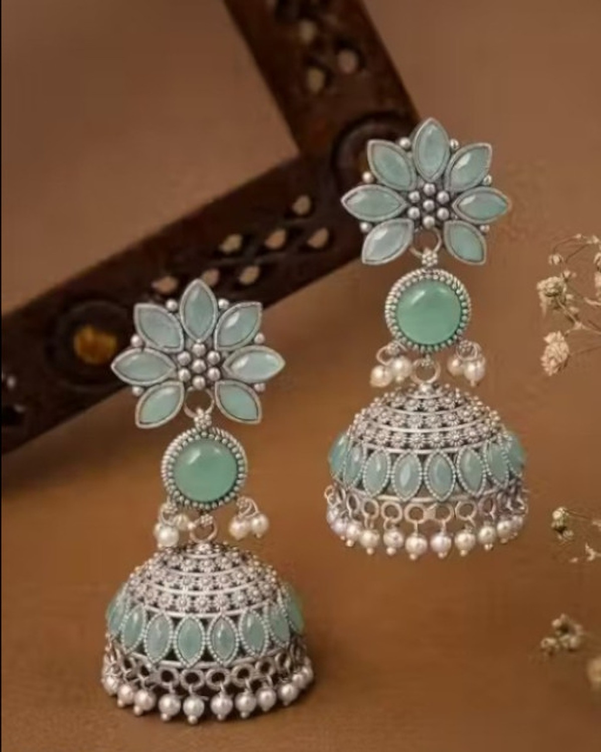 Image of Vastaraj Aarvi skyblueCharm Blue Sapphire Alloy Earring Set